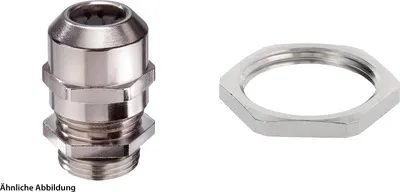Produktbild von WISKA Verschraubung mit Gegenmutter PG16x1,41 inkl. O-Ring Messing (CuZn) vernickelt Gewindelänge 6,0mm - 1 Stück