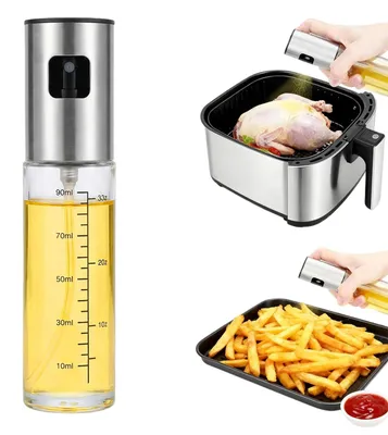 Produktbild von Ölsprüher - Aus Glas und Edelstahl - Zum Dosieren von Speiseöl - 100 ml