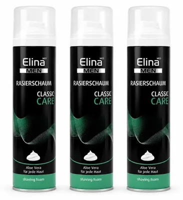 Produktbild von Elina MEN Classic Care Rasierschaum 300 ml – mit Aloe Vera (3 Pack)