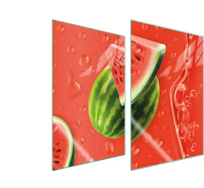 Obrázok produktu pre Kryt na sporák 2 kusy 35x52 Sklenený kryt varnej dosky Sklenená doska na krájanie melónová červená
