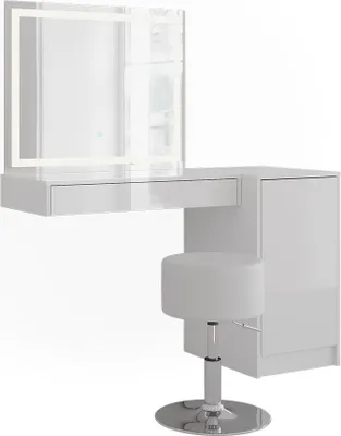 Immagine prodotto di Tavolo da toeletta Vicco Sherry Bianco/Bianco lucido 80 cm 4 parti, Model 57729