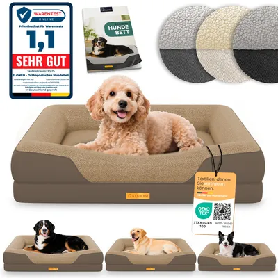 Produktbild von ELONEO Orthopädisches Hundebett, Größe S - Braun