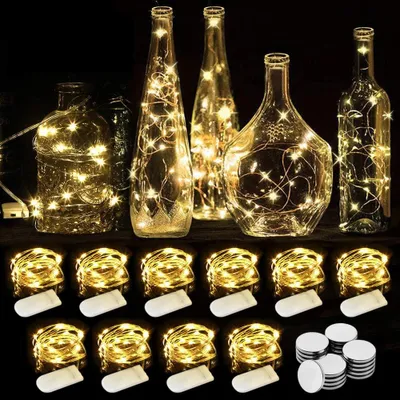 Produktbild von Lichterketten mit Batteriebetrieb – Set mit 10 Stück – 2 Meter – 20 Mini-LED-Lichterkette mit Batterie – Lichterkette für den Innenbereich