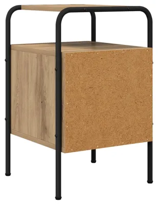 Immagine prodotto di Tavolino da notte in legno effetto rovere, dimensioni 35 x 36,5 x 56 cm