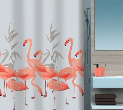 Produktbild von Spirella Duschvorhang Textil "Flamingo", vers. Größen Größe: 240 x 180 cm