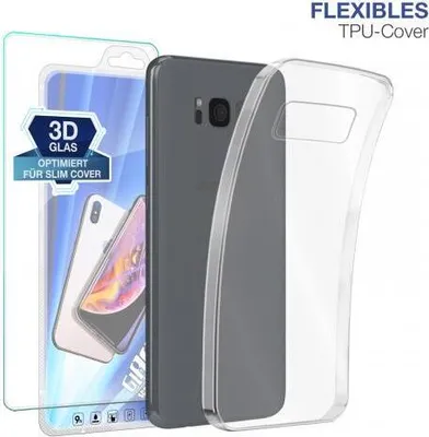 Produktbild von TPU-Hülle Transparent für Samsung Galaxy S8 / S9 / S9+ - Modellkompatibilität: Für Samsung Galaxy S8 - Displayglas: Mit 9H Displayglas
