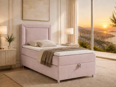 Produktbild von Best for Home Boxspringbett mit Bettkasten Trinity K3-SINGLE 70x200 Bonellfederkern inkl. Topper - Rosa