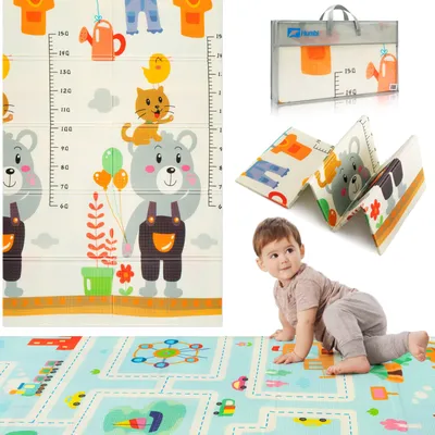 Immagine prodotto di HUMBI tappetino per bambini che gattonano XPE schiuma bifacciale barra piatta impermeabile tappeto extra large tappeto per bambini antiscivolo 120x180 misura strade