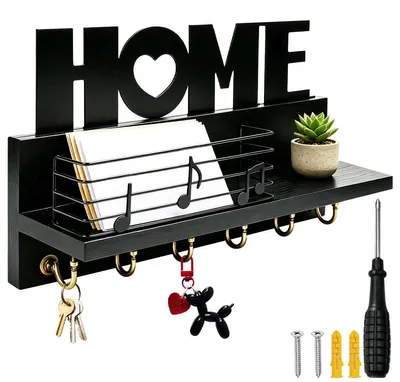 Image de Omgoods - Porte-clés mural noir pour la maison