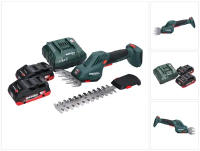 Zdjęcie produktu dla Akumulatorowe nożyce do trawy i krzewów Metabo SGS 18 LTX Q 18 V + 2x akumulator 4,0 Ah + ładowarka