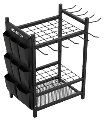 Zdjęcie produktu dla Kraken - Stojak na Narzędzia 44x75x32 cm Wózek na Narzędzia Ogrodowe z Czarnego Metalu