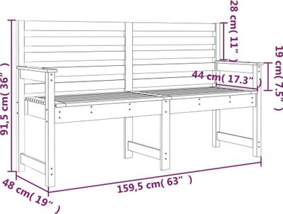 vidaXL Zahradní lavice bílá 159,5x48x91,5 cm Borovicový masiv