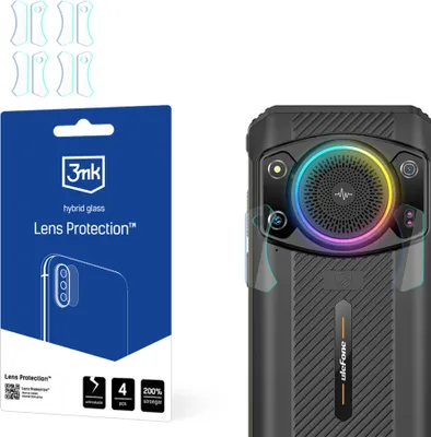 Produktbild von 3mk Hybridglas Lens Protection für Ulefone Armor 21Kamera Objektiv Kameralinse  0,16mm 6H (4 Stück)