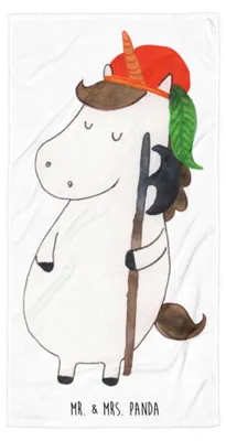 Produktbild von Mr. & Mrs. Panda Strandtuch Einhorn Junge - Weiß - Geschenk, Mittelalter, Unicorn, Badelaken, Badehandtuch, Bube, Einhörner, Strandlaken, Handtuch, Reisehandtuch