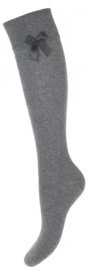 Produktbild von Damen-Kniestrümpfe Milena aus Baumwolle mit Schleife grau 37-41