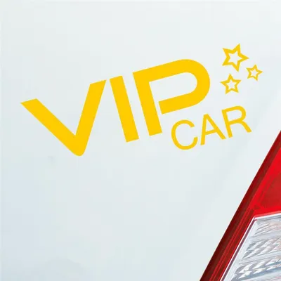 Produktbild von Auto Aufkleber VIP Car V.I.P. Stern 15,5x5,5 cm Gelb Sticker Heckscheibenaufkleber