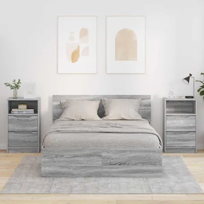 Productafbeelding van vidaXL Nachtkastjes, 2 stuks, Sonoma-grijs, 40 x 30 x 467 cm, houtvezel