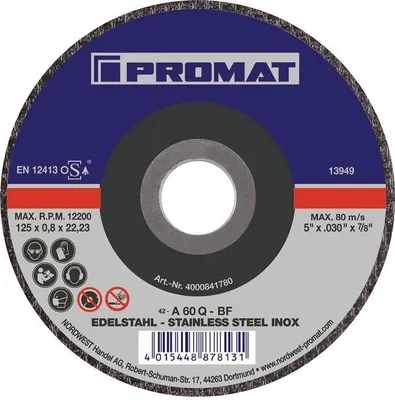 Produktbild von Trennscheibe D125x0,8mm gekrpft INOX Bohrung 22,23 mm
