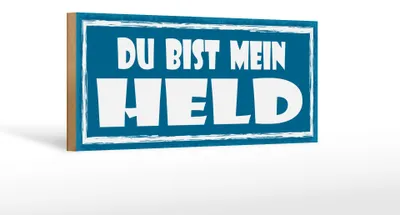 Produktbild von Holzschild Spruch 27x10cm du bist mein Held