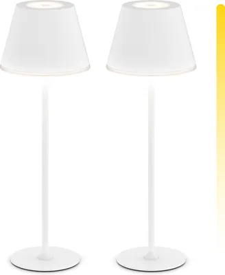 Produktbild von Brandson LED Tischlampe Set, Tischleuchte, Nachttischlampe, Schreibtischlampe, Leselampe, dimmbar, Touch, Akku, Tischleuchte kabellos usb aufladbar, warmweiß, neutralweiß, kaltweiß, 2er Set