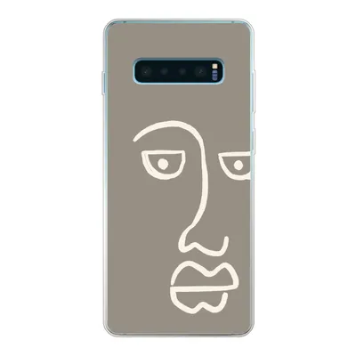 Produktbild von MuchoWow® Handyhülle Schutzhülle Hülle für Samsung Galaxy S10 Plus Gesicht - Abstrakt - Strichzeichnung Silikon Softcase Handy Hülle - Schutzhülle