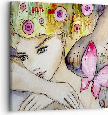 Produktbild von Bild auf Leinwand - Leinwandbild - Frau modern - 30x30cm - Wand Bild - Wanddeko - Wandbilder - Leinwanddruck - Bilder - Kunstdruck - Wanddekoration - Leinwand bilder - Wandkunst - AC30x30-3554