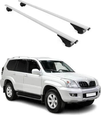 Obrázek produktu pro Příčné střešní nosiče pro Toyota Land Cruiser 2003–2007, barva: stříbrná