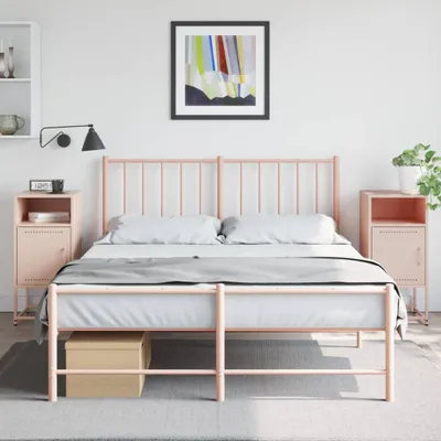 Image de vidaXL Tables de nuit 2 pcs. Rose 36x39x78 cm Acier