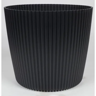 Produktbild von BURI Übertopf Milly 30cm Rillen Rund Kunststoff Blumenkübel Pflanze Kräutergefäß