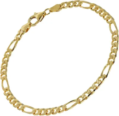 trendor 51398 Armband Gold auf Silber 925 Figaro Breite 4,3 mm 1