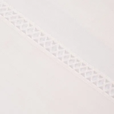 Produktbild von Gardinenstoff Meterware Gardinenstores Batistoptik mit doppeltem Abschluss und Häkelborte ecru 280cm