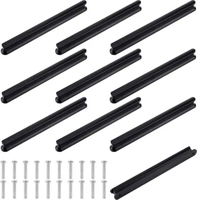 Produktbild von Famanu Küchenschrank Türgriffe 180 mm - 10 Stück - Aluminium schwarz