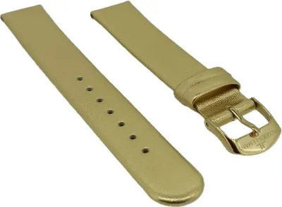 Produktbild von Jacques Lemans Uhrenarmband 16mm Leder gelbgoldfarben glänzend 1-2056H