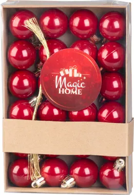 Produktbild von MAGICHOME WEIHNACHTSKUGELN, 24 St., rot, 3 cm