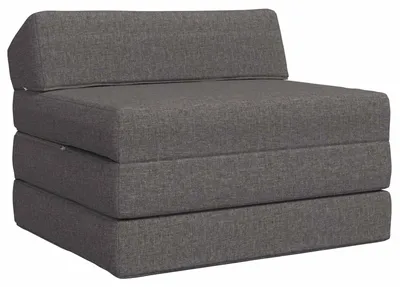 Image de Canapé-lit pliant vidaXL, gris clair, 200 x 70 x 10 cm, tissu