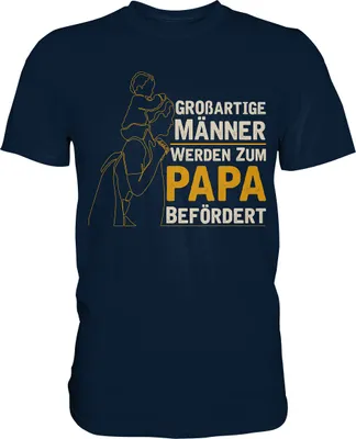 Produktbild von Männer werden zum Papa befördert Vatertag Geschenk Vater T-Shirt – Navy / XL