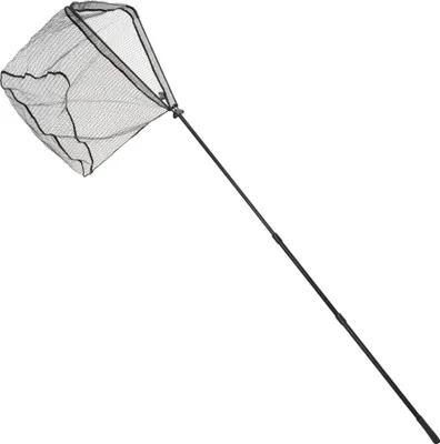 Produktbild von Hammerkopf Kescher Teleskop Angelkescher mit gummiertem Netz Großfischkescher - Schwarz - 305 cm
