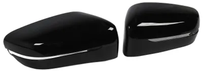 Image de 2 cachettes de rétroviseur de couleur noire brillante, référence 51167422719, pour les modèles Série 5, Série 6 et Série 7