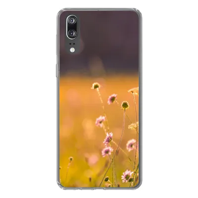 Produktbild von MuchoWow® Handyhülle Schutzhülle Hülle für Huawei P20 Blumen - Hell - Rosa Silikon Softcase Handy Hülle - Hardcover