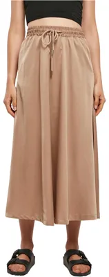 Image de Jupe midi en satin pour femmes, couleur taupe clair, marque Urban Classics, taille M