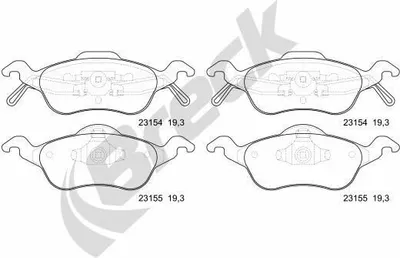 Produktbild von BRECK Bremsbeläge Satz Vorne Bremsklötze für FORD FOCUS (DAW, DBW) 23154 00 702 00