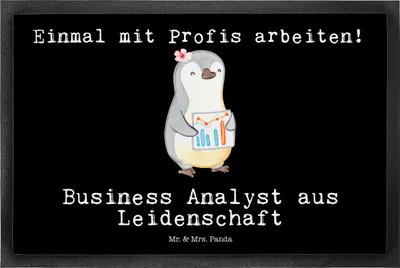 Produktbild von Mr. & Mrs. Panda Schmutzfangmatte Business Analyst Leidenschaft 50 x 75 cm - Schwarz - Geschenk, fußmatte, Fussmatte, bodenmatte, Schmutzmatte, Bodenvorleger