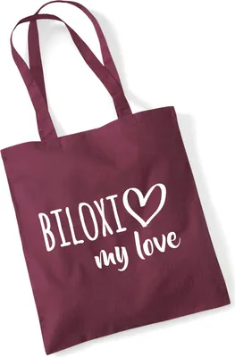 Produktbild von Huuraa Jutebeutel Biloxi my love 10 Liter Burgundy Baumwolle Tasche Geschenkidee