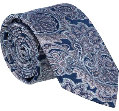 Produktbild von Herren Krawatte aus 100% Seide, Paisley-Muster, marinefarben, 7,0cm Breite