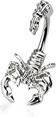 Produktbild von Bauchnabelpiercing Skorpion Top Down Nabelpiercing Bananabell Navel Ring silber-klar