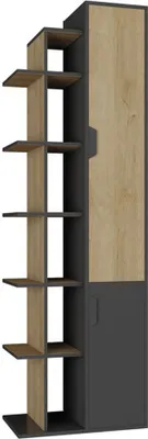 Produktbild von Jugendzimmer Schrank Sprimont 04, Farbe: Grau / Eiche - Abmessungen: 195 x 60 x 40 cm (H x B x T)