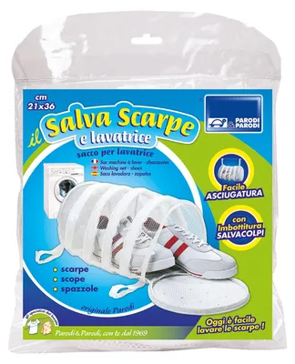 Image de Parodi & Parodi : Sac à linge, sac pour vêtements, sac à chaussures, nylon, blanc, 22 x 22 x 3 cm