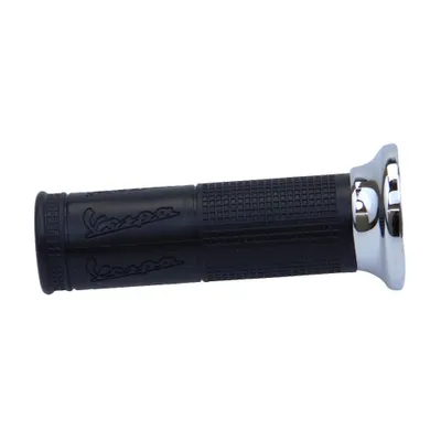 Obrázek produktu pro Originální gumová rukojeť s nápisem Vespa 118mm dlouhá levá Ø22mm pro Vespa LX 50 125, S 125