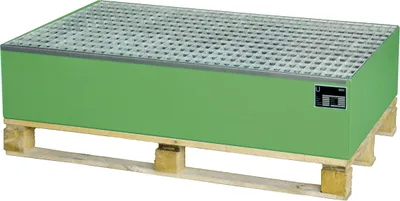 Produktbild von Bauer Auffangwanne 2010, lackiert, Resedagrün mit Gitterrost