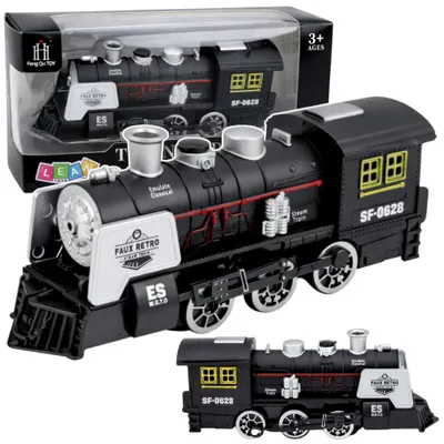 Produktbild von Klassische Lokomotive mit Hindernissensor, Rauchlichtern und Geräuschen (schwarz)
